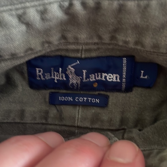 Mens Ralph Lauren polo button down shirt olive green size large - Picture 3 of 3